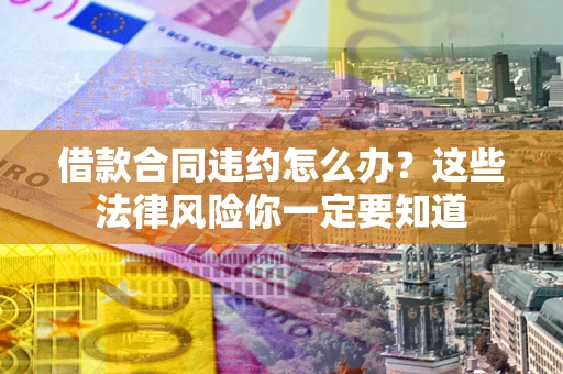 武汉借款合同违约怎么办？这些法律风险你一定要知道