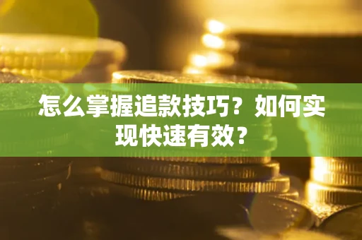 武汉怎么掌握追款技巧？如何实现快速有效？