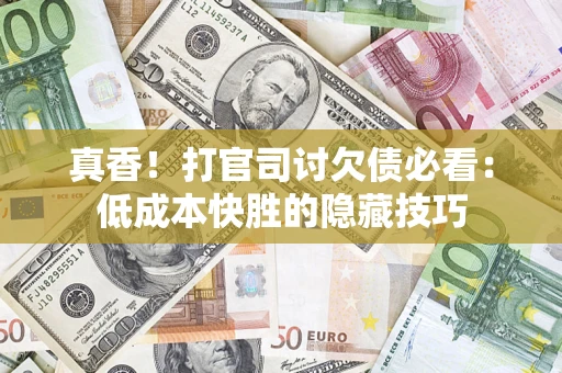 武汉真香！打官司讨欠债必看：低成本快胜的隐藏技巧