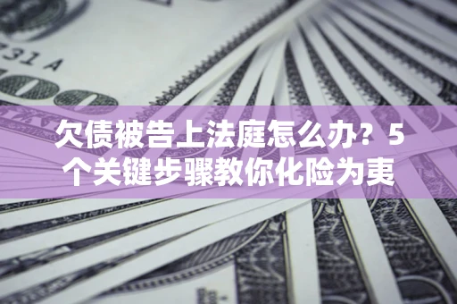 武汉欠债被告上法庭怎么办？5个关键步骤教你化险为夷